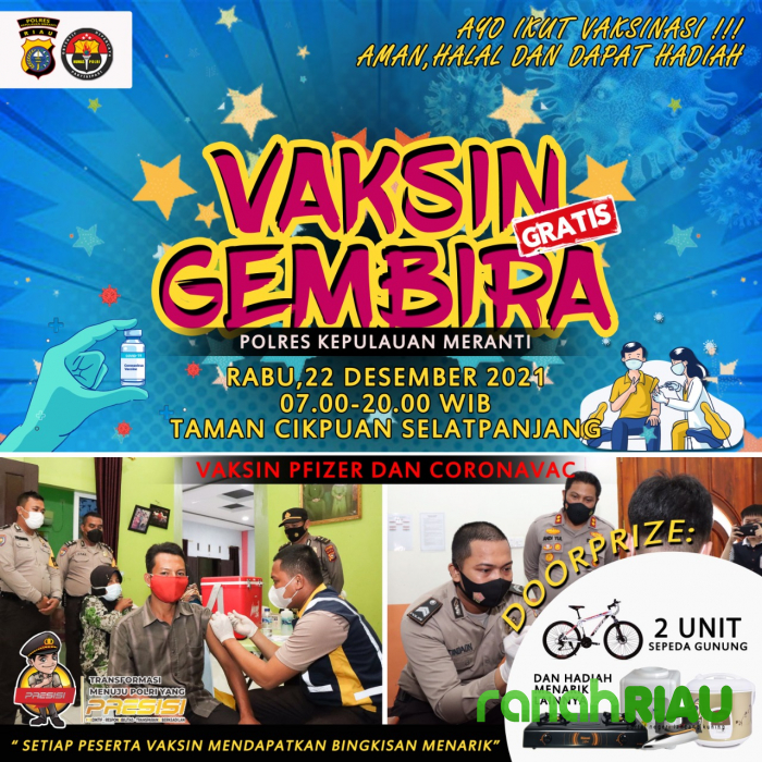 Gebyar Vaksinasi gembira, Polres Meranti siapkan doorprize 2 Unit sepeda gunung